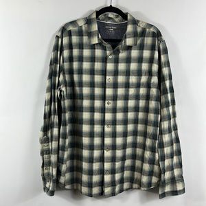 Horny Toad Open Air LS Plaid Long Sleeve Button Up Organic Cotton Shirt Mens L
